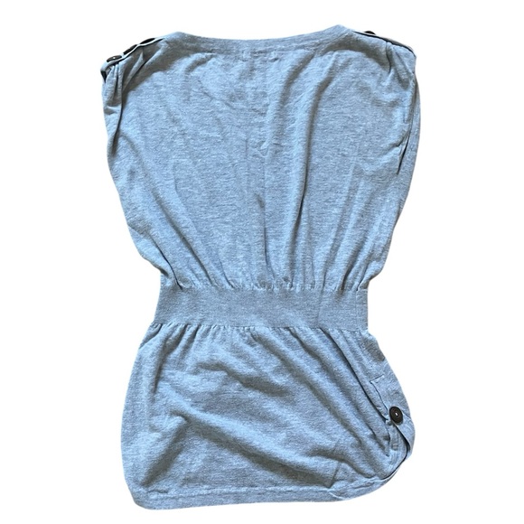 Grey button-detail top - Picture 2 of 3